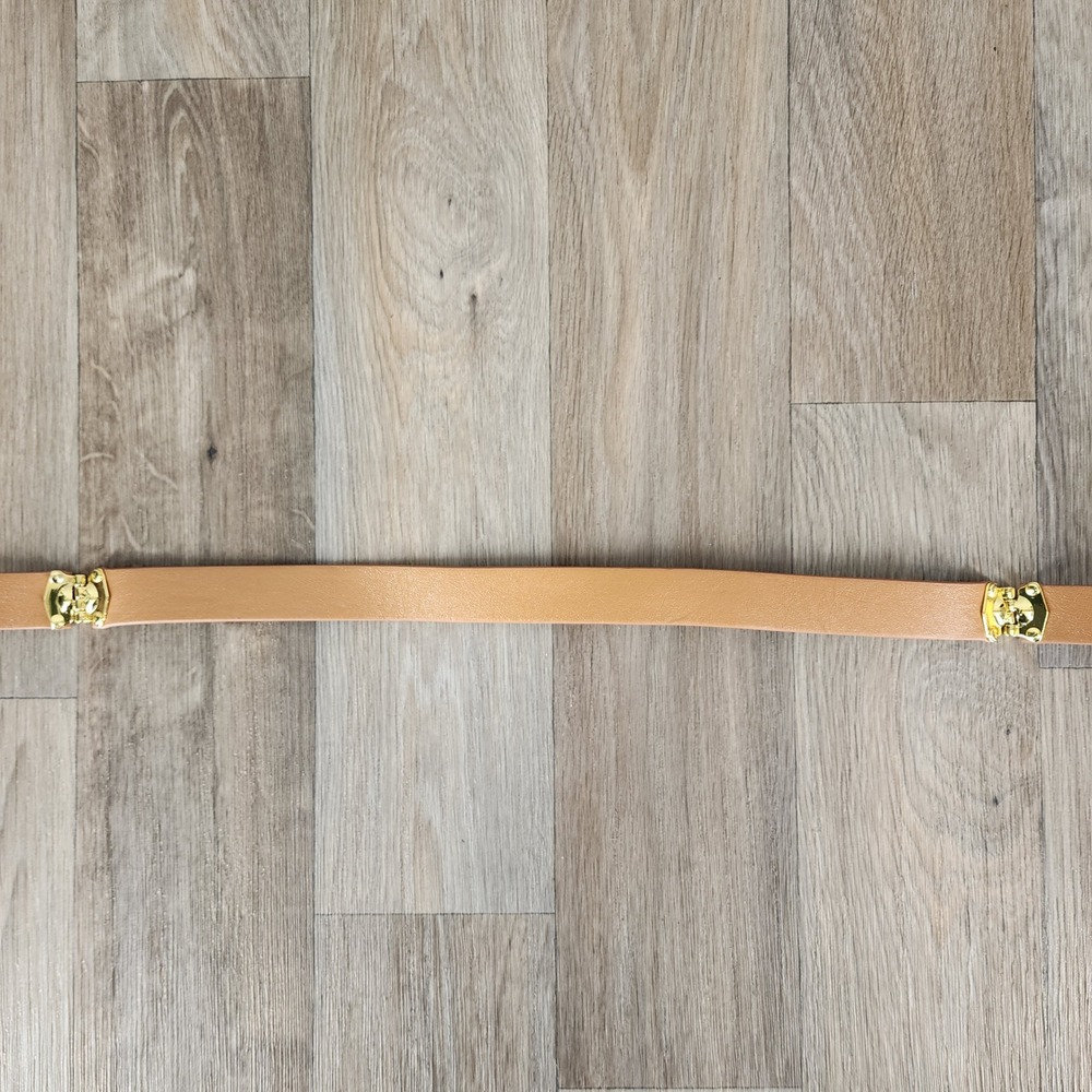 Tahari‎ Arthur S Levine Women's Tan Leather Belt Gold Buckle Size 4 - Picture 8 of 10